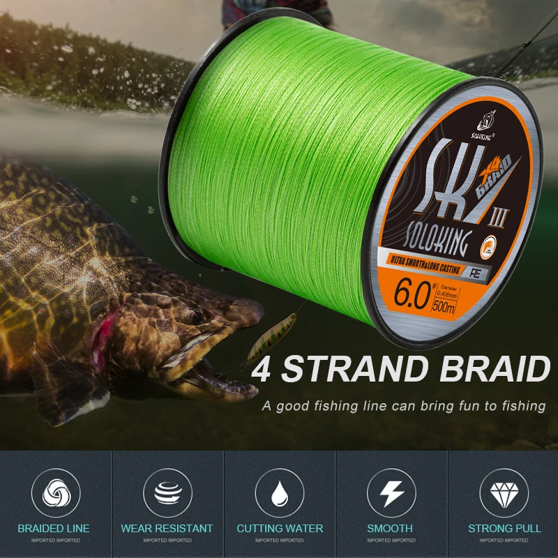 SOLOKING 100M PE Fishing Line Braided Fishing Line 4 Strands 10-80LB Carp  Fishing Line pesca braid All for fishing