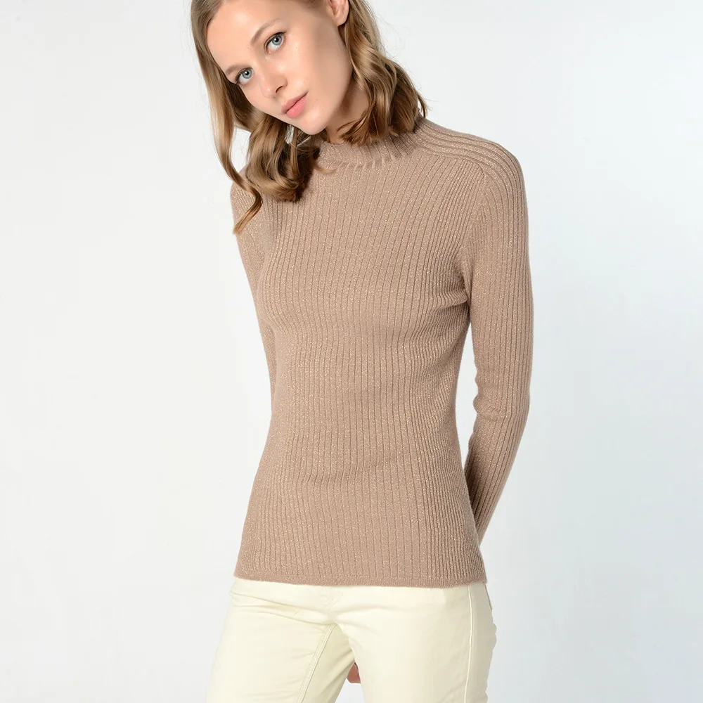 

HLBCBG Blingbling Women Pullover And Sweaters Spring Autumn Shinny Lurex Basic Sweaters Women 2019 Korea Style Knit Top Femme