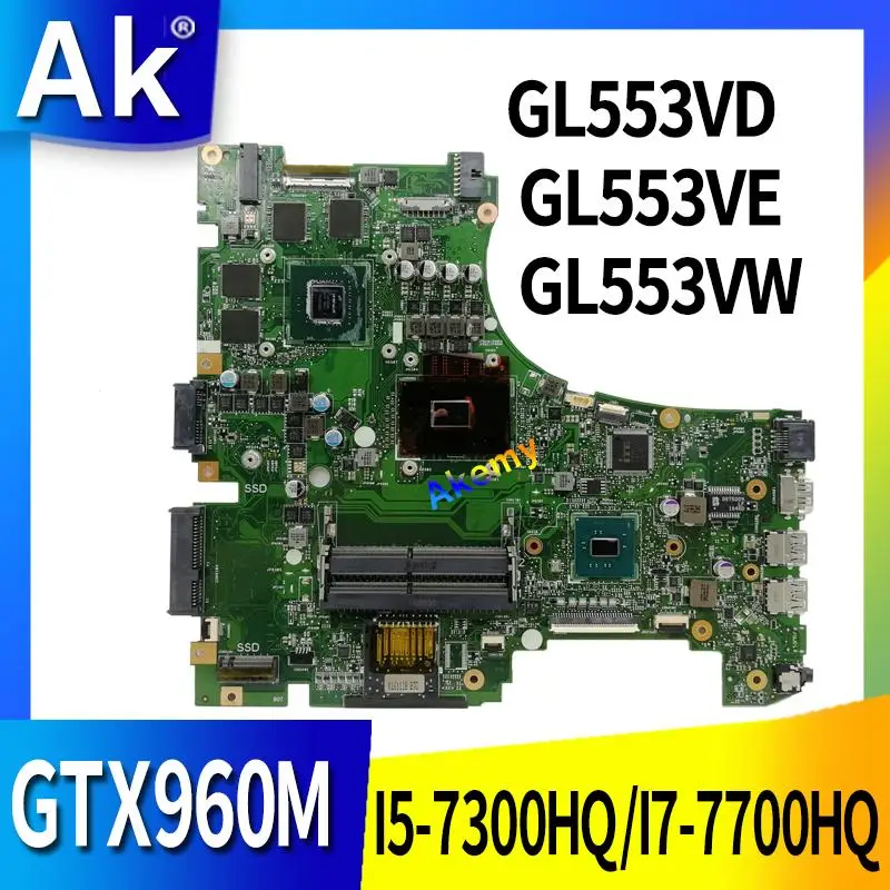 buy exchange!!! ROG Laptop motherboard for ASUS GL553VD GL553VE GL553VW GL553V GL553 original mainboard GTX1050M GTX960M i7 i5 cpu