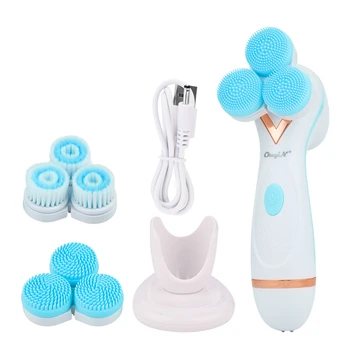 

3 In 1 Rotation Face Cleaning Electric Massage Face Washing Machine Skin Cleansing Waterproof Silicone Face Cleaner Device