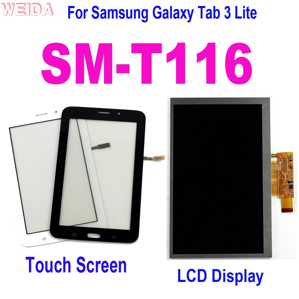 

AAA + 7 дюймов для Samsung Galaxy Tab 3 Lite SM-T116 T116 3G ЖК-дисплей сенсорный экран стеклянная панель ЖК-дисплей BA070WS1-400 для Samsung T116 ЖК-дисплей