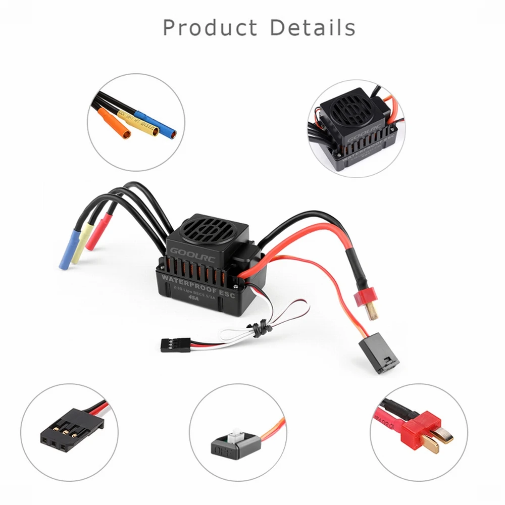 GoolRC F540 4370KV бесщеточный двигатель S-45A ESC с 6,0 кг металлическим редуктором сервопривод обновленный бесщеточный комбо набор для 1/10 RC автомобилей грузовиков DIY