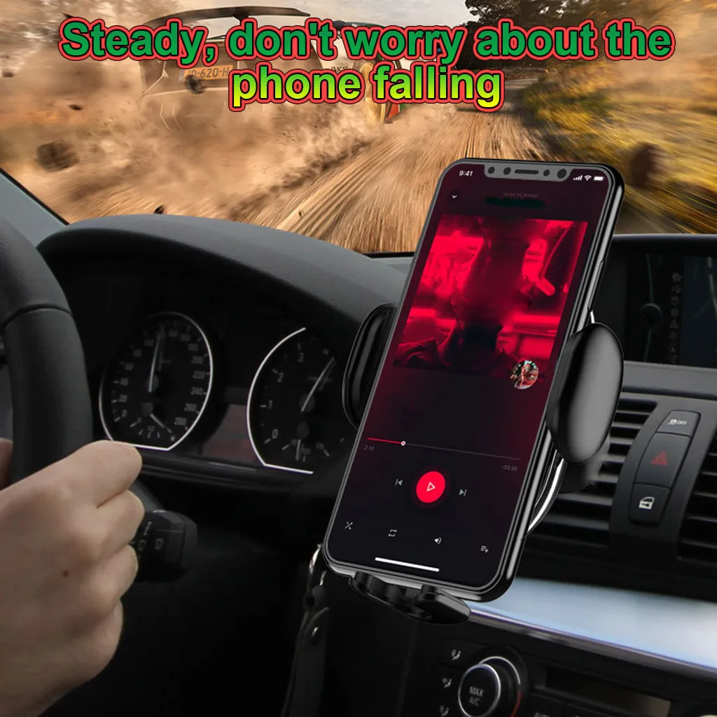 Автомобильный держатель Qi Беспроводное зарядное устройство Мобильная подставка Быстрое беспроводное зарядное устройство для зарядки воздуха на выходе держатель аксессуары# PY10