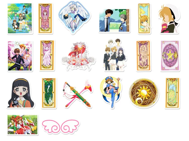 10/30/50pcs  Card Captor Sakura Anime  Sticker Kawaii Cute Cartoon Stickers Scrapbook Laptop Diy Kids Toys Pvc Decal  Stickers