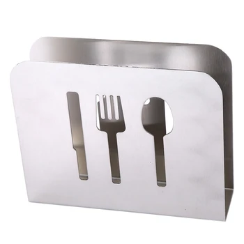 

Stainless Steel Modern Upright Table Napkin Holder Cloth Serviette Dispenser Tabletop Counter Organizer Tissue Box