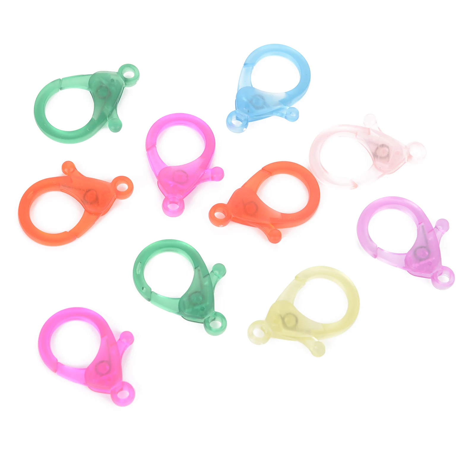 Colorful Mixed Plastic Lobster Clasp Hooks - DIY Jewelry Finding End Connectors for Necklaces and Bracelets (Pack of 20)