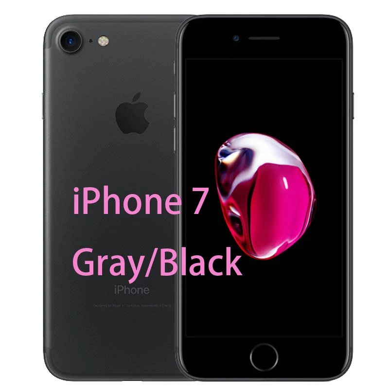 Разблокированный Apple iPhone 7/iPhone 7 Plus четырехъядерный мобильный телефон 12,0 МП камера 32G/128G/256G Rom IOS Телефон с отпечатком пальца - Цвет: iphone 7 Gray