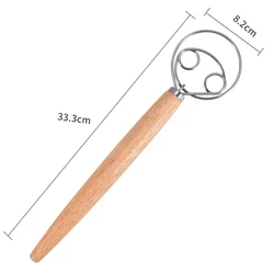 Large Stainless Steel Danish Dough Whisk and Mixer (B Double Circle)