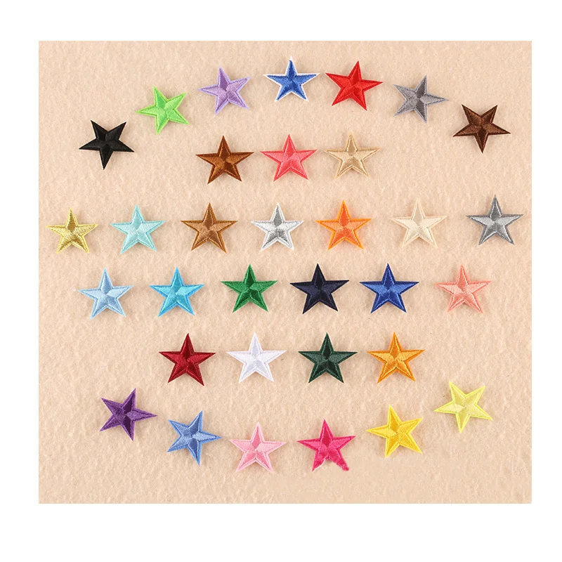 10pcs Small star embroidered patch DIY cartoon badge hat  logo accessories of iron on application  transfers
