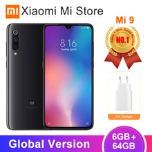 Глобальная версия Xiaomi mi 9 mi 9 6GB 64GB мобильный телефон Восьмиядерный процессор Snapdragon 855 6,3" AMOLED дисплей 48MP AI Тройная камера