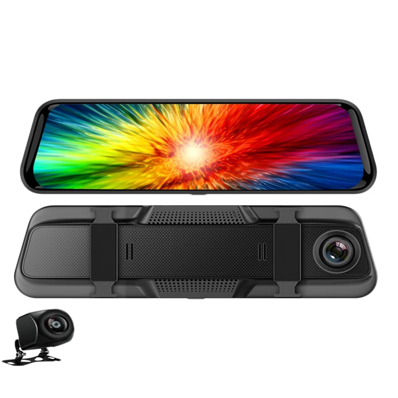 10" Inch Car Dvr Dual Lens Video Recorder Stream Media Dash Cam Rear