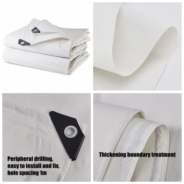 Vastag 0,32 Mm -Es Fehér Pe Pulpaulin Esőálló Kendő Kültéri Kerti Zamatos Növények Pet House Vízálló Ponyvaba Napfényes - Image 3