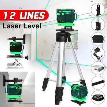

Laser Level With Tripod 12 Lines 3D Self-Leveling 360 Horizontal And Vertical Cross Super Powerful Blue Laser Beam Line