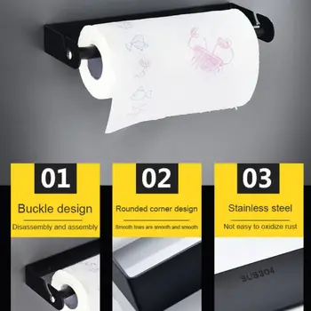 

Punch-free Stainless Steel Hook Bathroom Kitchen Wall Mounted Hanger Towel Towel Dispenser Durable Hook Hanger Home Organizer