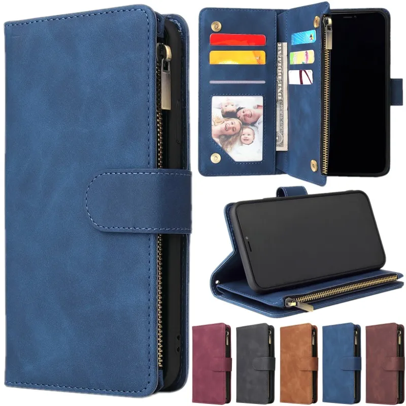 Retro Flip Funda de cuero para Samsung Galaxy A01 A10 E A11 A12 A20E A21 S A31 A41 A50 A51 5G A52 A70 A71 5G A72 tarjetas de cartera