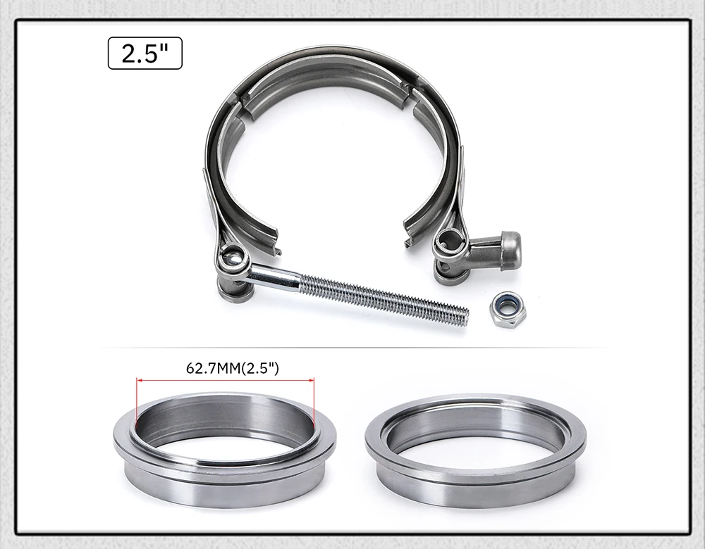 2.5 "3.0" V Band Auspuff Clamp Auspuff Männlichen Und Weiblichen Flansch Vband Clamp V-Band Schalldämpfer Clamp 63mm 76mm – Detail 6