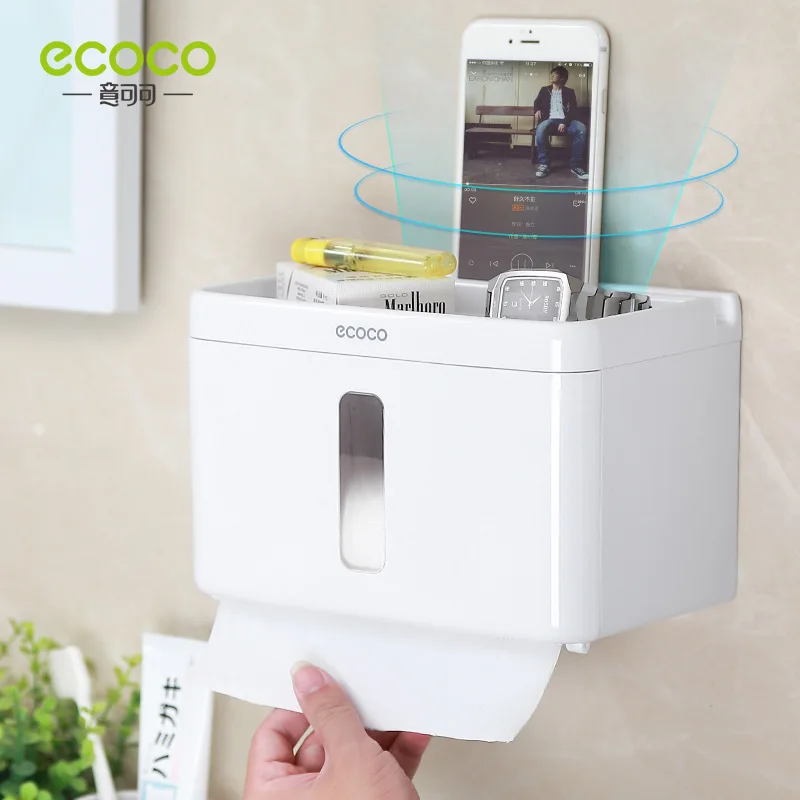 

[Long] Multi-functional Waterproof Tissue Box Bathroom Toilet Chart Drum Hole Punched Toilet Paper Box Tissue Holder