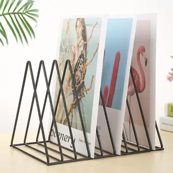

Nordic Style Triangle Iron Art Bookshelf Living Room Desktop Office Decor 34