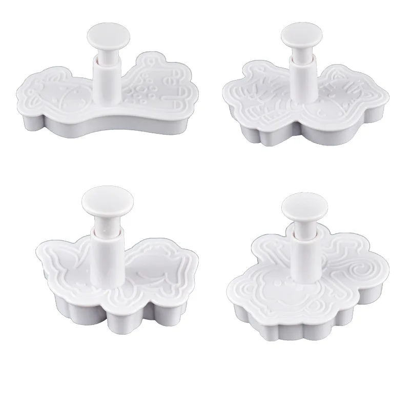 2020 New 4pcs Cake Tools Animal Cutter Set Cookie Cutters Biscuit Stamp Fondant Mould Baking Sugarcraft Mold