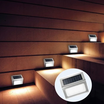 

LED Solar Powered Light Wall Fence Light Door Stair Step Outdoor Garden lamp Waterproof Ip65 Rechargeable Solar Stairway Lamp