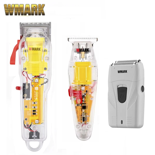 2021 WMARK New Model NG-108 Rechargeable Hair Cutting Machine Hair Clippers Trimmer Transparent Cover White Or Red Base 7300rpm 3 in 1 W