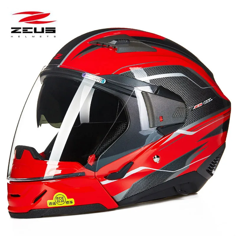 DOT ZEUS красный ZS 611E модульный половинчатый шлем для мотокросса мотоциклетный