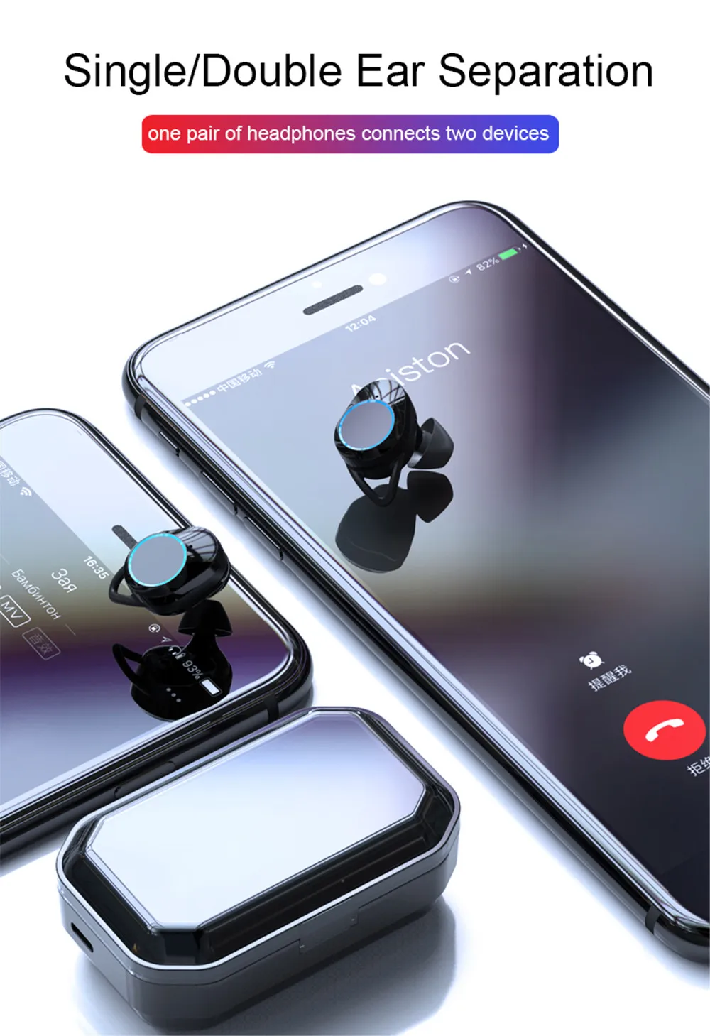 TWS 5.0 Bluetooth 9D Stereo Earphone Wireless Earphones Waterproof Earphones LED Smart Phone for Samsung Note10 Plus UMIDIGI F2