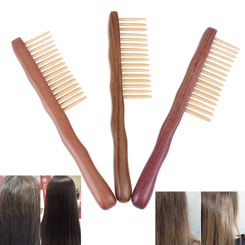1pcs Natural Sandalwood Hair Comb Handmade Wooden Comb Detangling Wide Tooth Comb New Design Hot