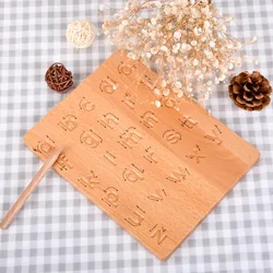 Planche d'écriture en bois, jouets d'apprentissage pour enfants, modèle d'écriture et de pratique, outils d'enseignement mongols, jouets pour tout petits de 2 ans 
