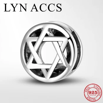 

925 Sterling Silver Star Clip Charm Round Beads fits Original Reflection Charm Bracelets for Women European Jewelry