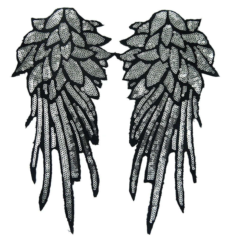 

Lychee Life DIY Wing Pattern Patches Iron Sewing On Patches Sequin For Clothes Bag Jacket Decoration