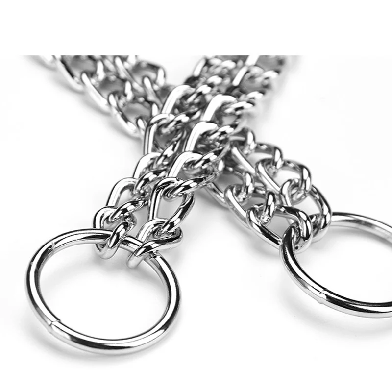 Двухрядный ошейник для собак из железа серебристая витая Цепочка p типа щенков