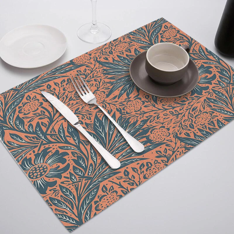 TTLIFE Flower Pattern Placemat for Dining Table Bowl Cup Pads Durable Drink Coasters Tea Party Decorations Kitchen Accessories - Цвет: 239
