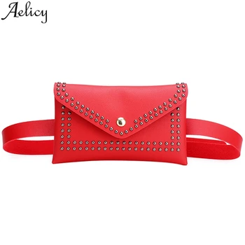 

Aelicy Fashion Ladies Solid Color Rivet Shoulder cross-body Bags Sports Chest Waist Bag Hasp Cloth Purse Mobile Phone Bags Tote