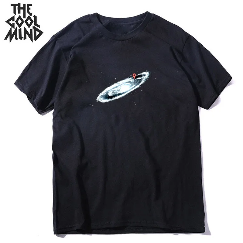 COOLMIND 100% cotton high quality space men T shirt loose summer men Tshirt o-neck men t-shirt male men tee shirt mo0153
