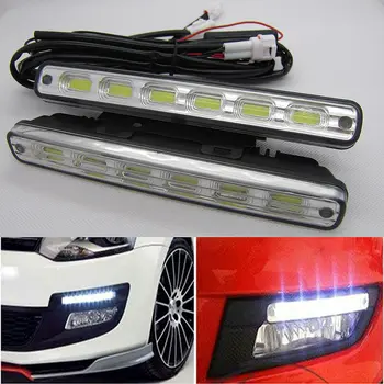

2pcs x 6 COB LED lights / lamp / bulb car Daytime Driving DRL TFL (cold white 6000K) E-mark E4