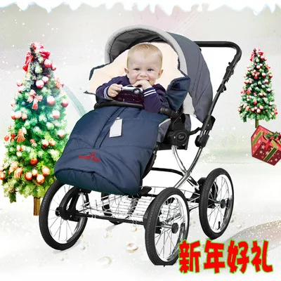 Русская зимняя пеленка для младенцев, детская коляска, коляска, чехол для ног, детский утепленный конверт, спальный мешок - Цвет: blue