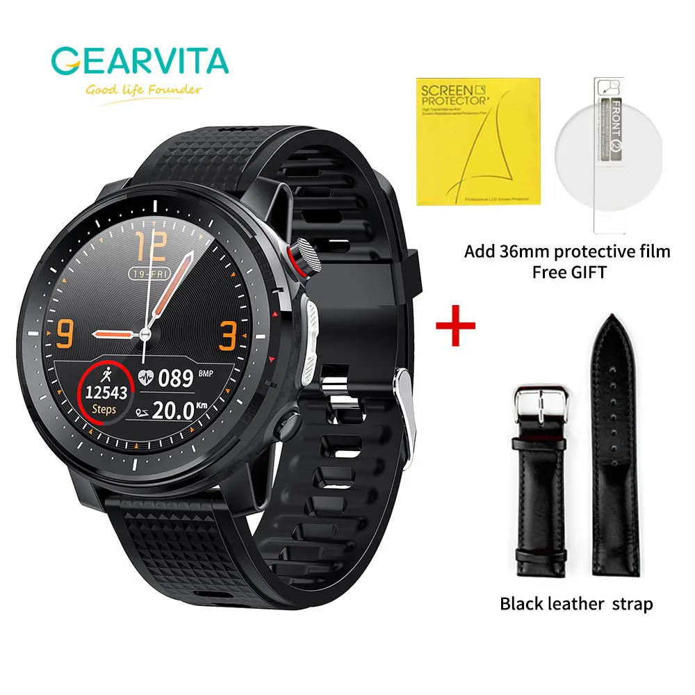 Gearvita-reloj inteligente L15 para hombre, pulsera resistente al agua IP68, con control remoto, ECG, presión arterial mediante PPG, ritmo cardíaco, deporte y fitness, L16