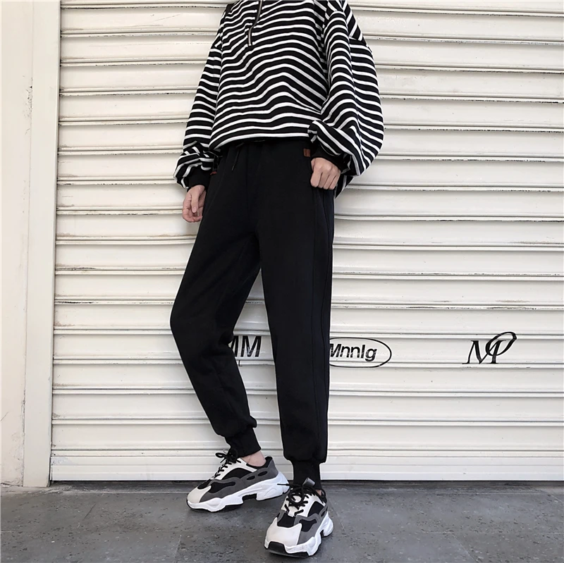Fdfklak женские осенне-зимние брюки ins tide wild long sweat pants Плюс бархатные толстые шаровары с высокой талией женские штаны для бега