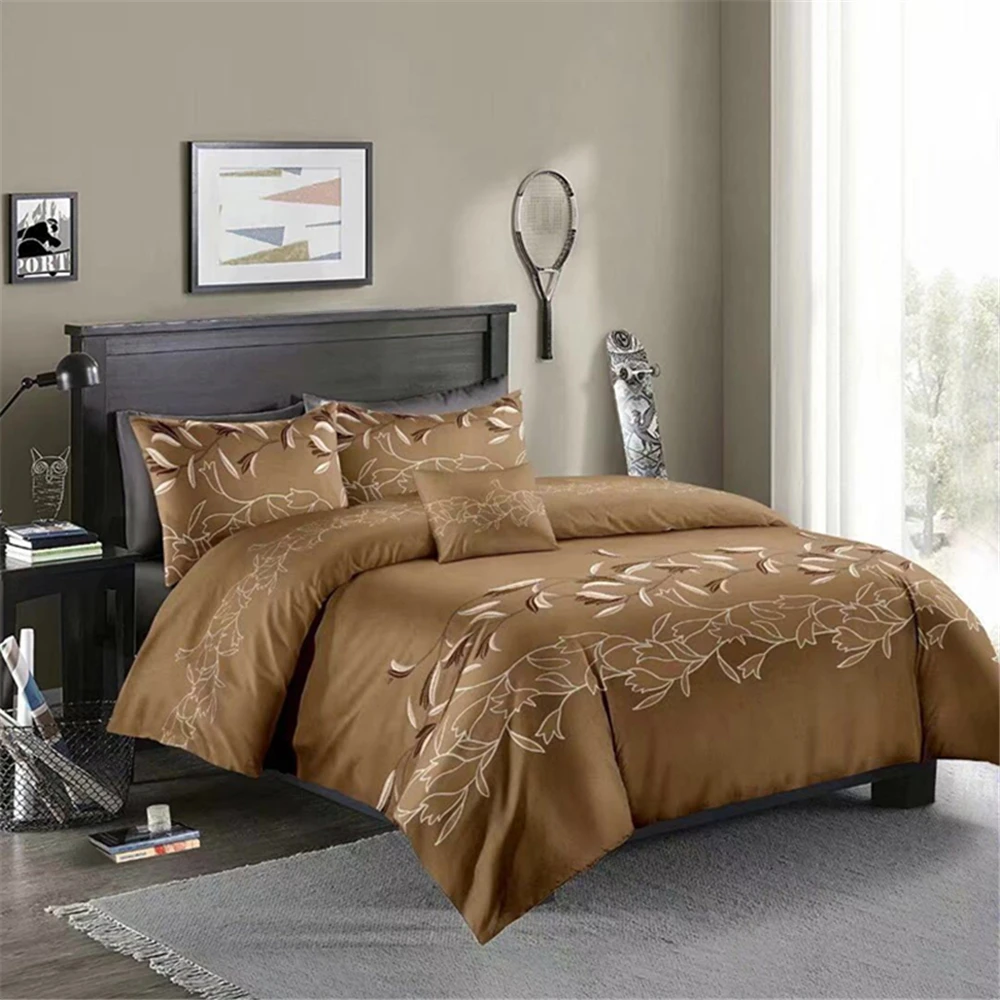 Роскошный Золотой Королевский набор одеял с вышивкой, постельное белье с наволочкой, постельные принадлежности, пододеяльник для взрослых