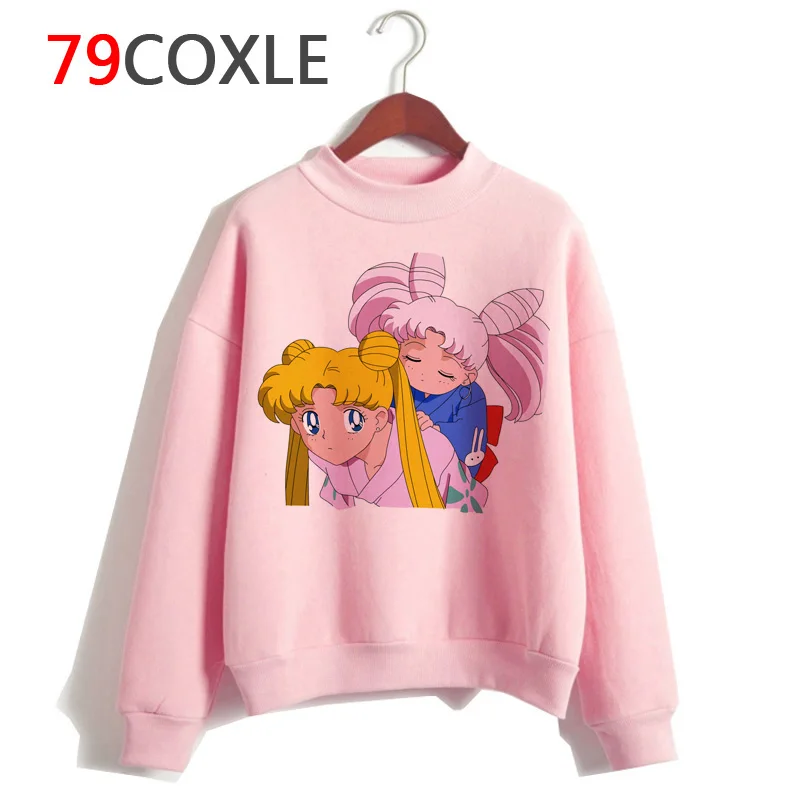 Sailor moon kawaii 90s толстовка женская забавная ulzzang harajuku толстовка хип хоп Повседневная Tumblr гранж с капюшоном негабаритных розовый