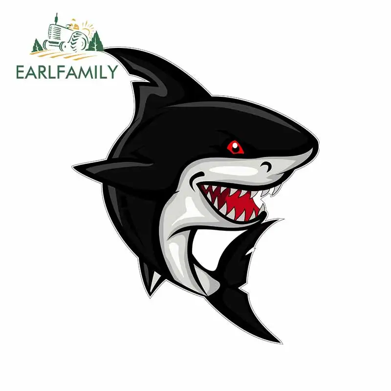 EARLFAMILY 13cm x 10cm For Shark Cartoon Car Stickers Surfboard Fine Decal Bumper Personality Creative Scratch-Proof Decoration |