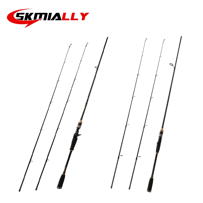 SKMIALLY Lure Fishing Rod 2.1m 2.4m Carbon Spinning Baitcasting FUJI Guide Travel 3-80g M/MH | Спорт и развлечения