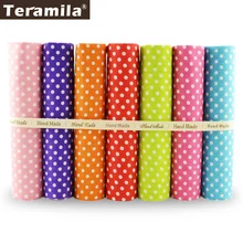 Teramila хлопчатобумажная ткань 7 шт. смешанные жировые кварталы в горошек дизайн комплект Tildas для квилтинга метр ткань квадратный шитье Лоскутное шитье