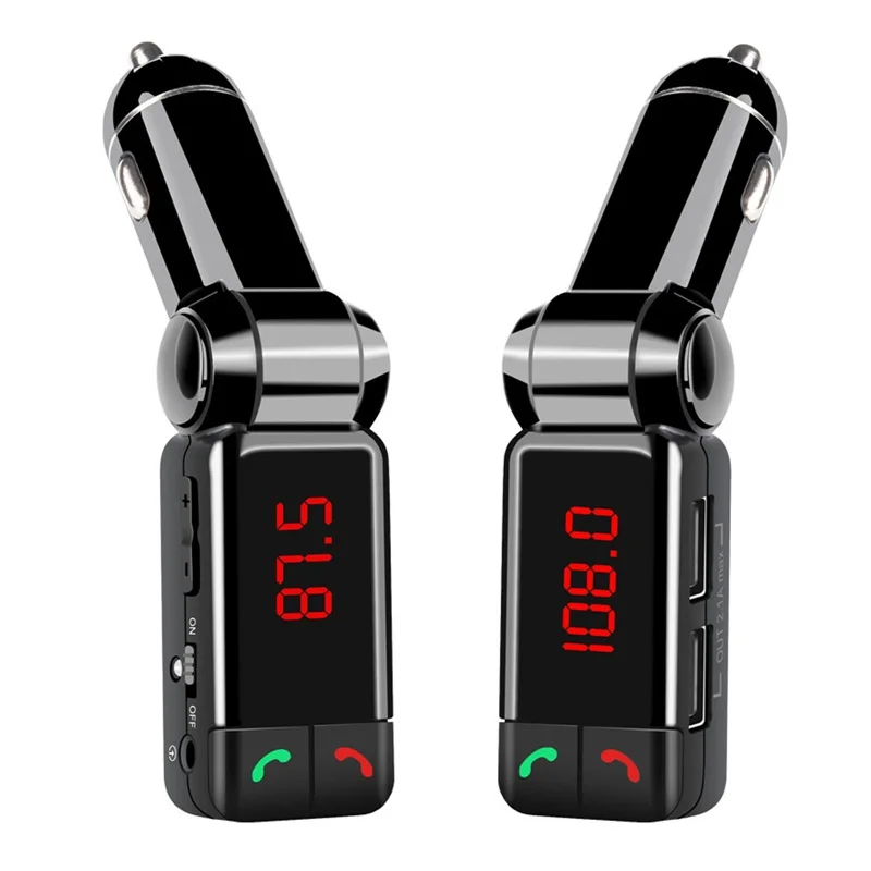 Автомобильный комплект Bluetooth fm-передатчик MP3-плеер громкой связи USB Автомобильное зарядное устройство адаптер питания Поддержка U диск с 3,5 мм аудио кабель FS
