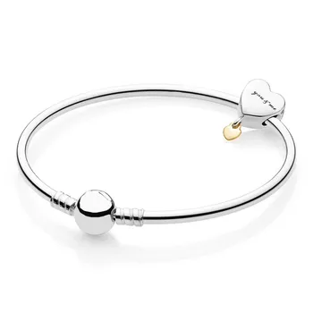 

NEW Book Di 925 Sterling silver You and Me Bangle Gift Set Clear CZ fit DIY Original charm Bracelets jewelry A set of prices