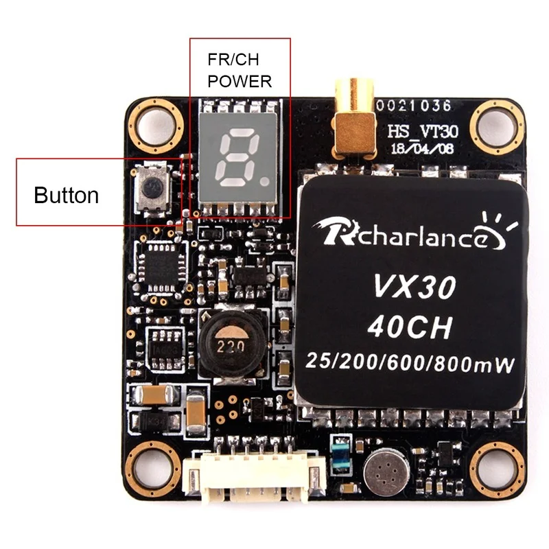 VX30 5 8G 40CH 25mW 200mW 600mW 800mW регулируемый видеопередатчик VTX 2-6S 30X30mm для FPV гоночных