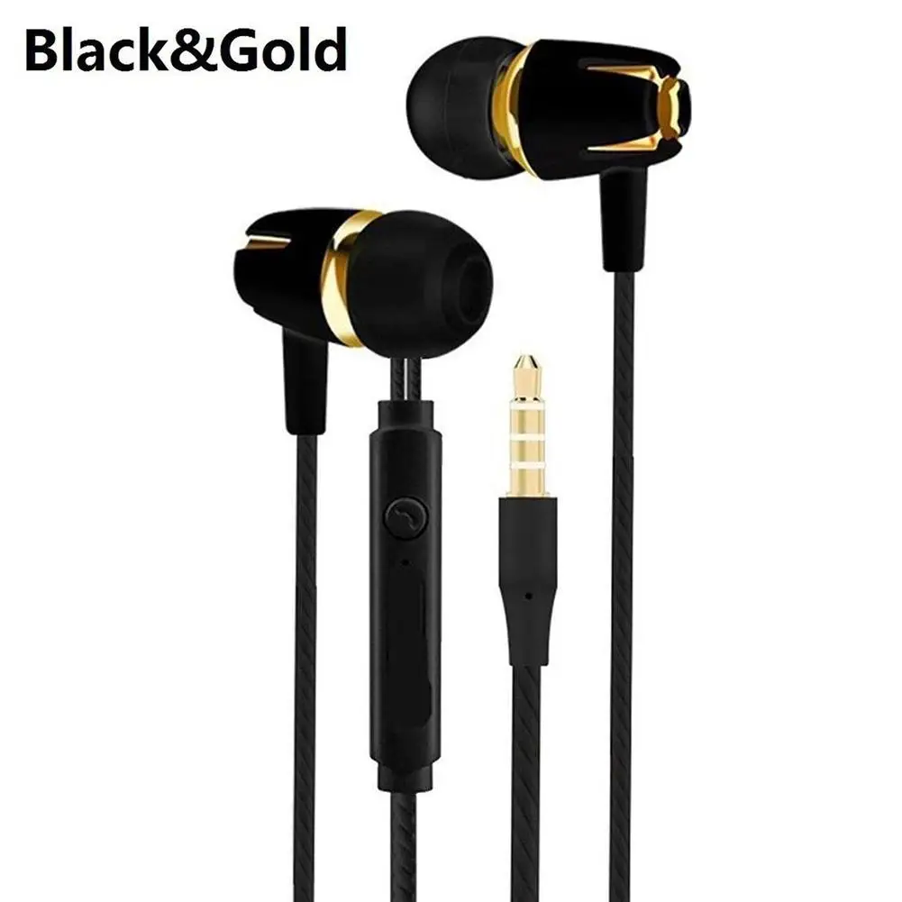 

Wired Earphones 3.5mm Plug Earpiece Bass Sports Binaural Headsets with Mic Earbud for Hua wei IPhone Samsung Phones PC MP3