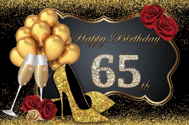 Счастливые 30 35 40 50 60th день рождения сказочные вечерние туфли на высоком каблуке золотой шар Роза фото фон фотография Фон Фотостудия - Цвет: NLT-65th
