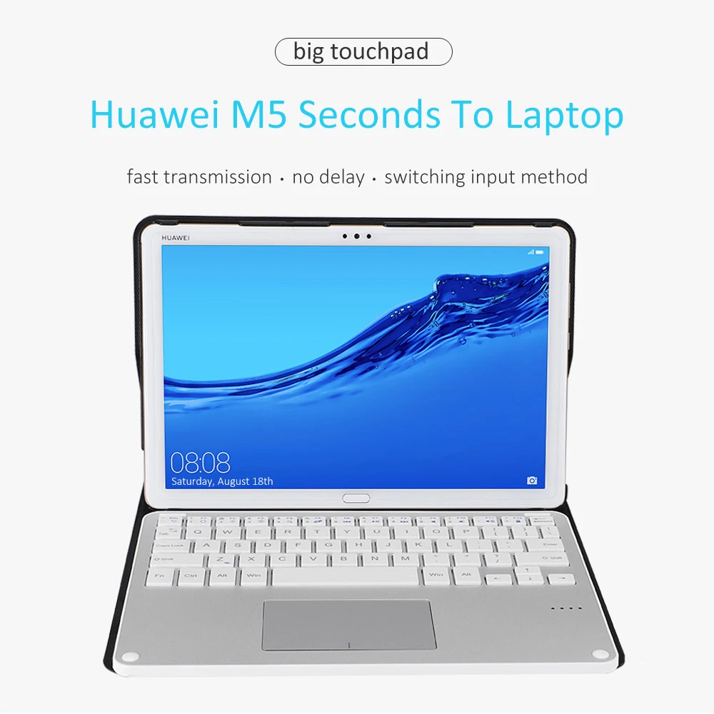 Для huawei MediaPad T5 10," планшет американская Bluetooth тачпад Клавиатура с из искусственной кожи чехол Съемная клавиатура крышка